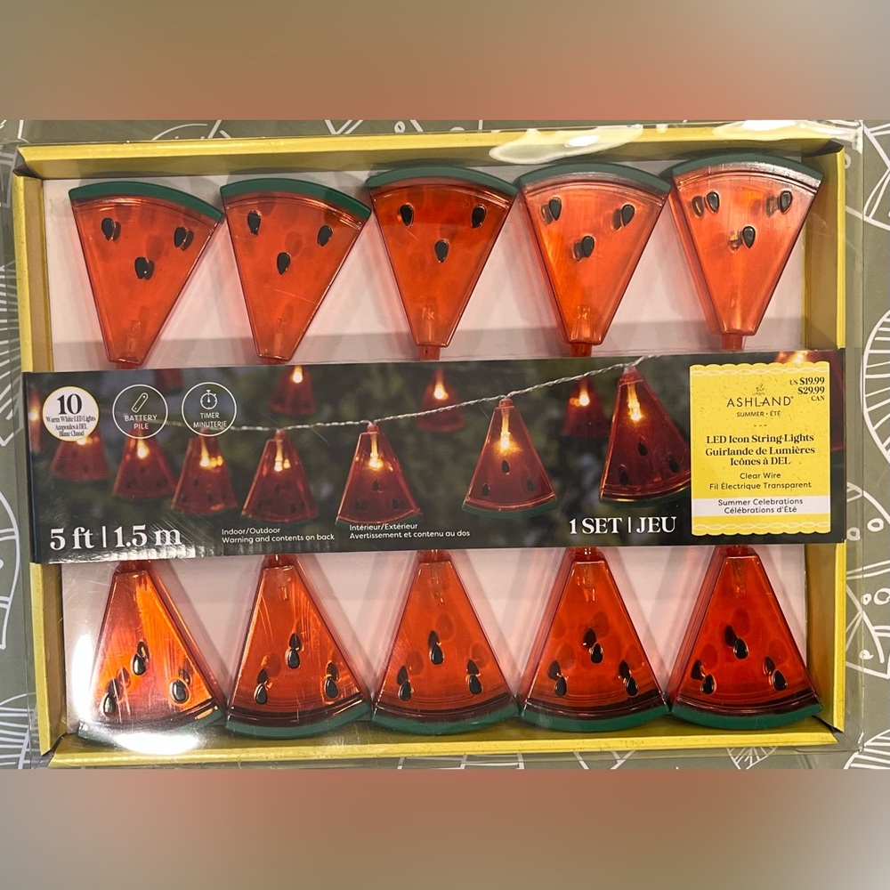 Ashland Festive Watermelon Slice Lights - Red and Green